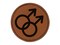 Doubled Male Sign Gay Gender Symbol Round Iron-On Engraved Faux Leather Patch Applique - 2.5"